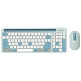 Qware Florence Draadloze Combo, desktopset Lichtgroen/wit, EU lay-out (QWERTY), Scissor switches, 1200 DPI, TKL, 2,4 GHz USB | Bluetooth
