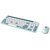 Qware Florence Draadloze Combo, desktopset Lichtgroen/wit, EU lay-out (QWERTY), Scissor, 1200 DPI, TKL, 2,4 GHz USB | Bluetooth