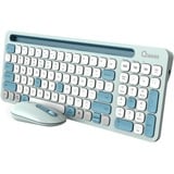 Qware Florence Draadloze Combo desktopset Lichtgroen, EU lay-out (QWERTY), Scissor switches, 80% (TKL)	, 1200 DPI, 2,4 GHz USB | Bluetooth