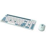 Qware Florence Draadloze Combo desktopset Lichtgroen, EU lay-out (QWERTY), Scissor switches, 80% (TKL)	, 1200 DPI, 2,4 GHz USB | Bluetooth