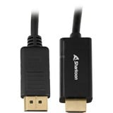 Sharkoon DisplayPort 1.2 naar HDMI 2.0 adapterkabel Zwart, 1 meter, 4K