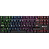 Sharkoon PureWriter TKL RGB, gaming toetsenbord Zwart, US lay-out, Kailh Choc Low Profile Red, RGB leds, TKL