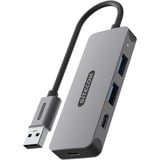 Sitecom USB-A naar 2x USB-A + 2x USB-C usb-hub Grijs