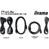 iiyama ProLite T1932MSC-B1S 19" touchscreen monitor Zwart, Touch, VGA, HDMI, DisplayPort, Audio