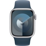 Apple Watch Series 9 smartwatch Zilver/donkerblauw, Aluminium, 41 mm, Sportbandje (M/L), GPS + Cellular