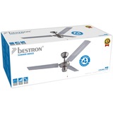 Bestron DT48C Plafondventilator Chroom, Ø 120 cm | met zomer-/winterfunctie