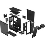 Fractal Design Meshify 2 Compact Light Tempered Glass midi tower behuizing Zwart | 2x USB-A | 1x USB-C | Tempered Glass