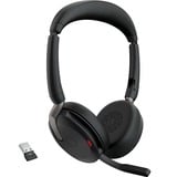 Jabra JBR Evolve2 65 Flex Link380a UC Duo on-ear headset Zwart