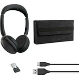 Jabra JBR Evolve2 65 Flex Link380a UC Duo on-ear headset Zwart