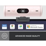 Logitech Brio 500 Full HD Webcam Roze/zwart, 1080p/30fps, 720p/60fps