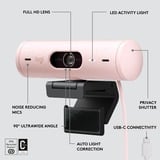 Logitech Brio 500 Full HD Webcam Roze/zwart, 1080p/30fps, 720p/60fps