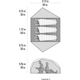 MSR FreeLite 3 Ultralight Backpacking Tent Lichtgrijs/rood
