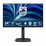 Philips 24B2U3601/00 23.8" monitor Zwart, HDMI, DisplayPort, USB-C, LAN, Audio, 120 Hz