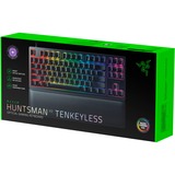 Razer Huntsman V2 TKL, gaming toetsenbord Zwart, US lay-out, Razer Clicky Optical (Purple), RGB leds, TKL, Double Shot PBT