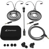 Sharkoon Stealthbite IEM in-ear oortjes Zwart, Pc, USB-A, UBS-C, 3,5 mm