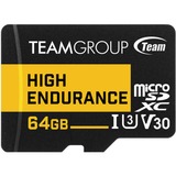 Team Group High Endurance microSDXC 64 GB geheugenkaart Zwart/geel, UHS-I, U3, V30