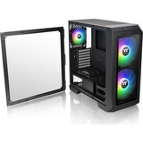 Thermaltake View 300 MX midi tower behuizing Zwart | 2x USB-A | 1x USB-C | RGB | Window