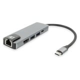 ACT Connectivity USB-C 4K docking station voor 1 HDMI monitor, ethernet, USB-A, PD pass-through Grijs