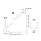 Arozzi Alzare Neo Pro - Gas Spring Monitor Arm - Black monitorarm Zwart
