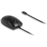DeLOCK Optical USB Type-C Desktop Mouse – Silent Zwart, 1200 dpi