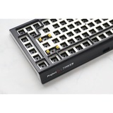 Ducky ProjectD Tinker 75 met QMK/VIA, toetsenbord Zwart/wit, US lay-out, Barebone. RGB led, Hot-swappable, Gasket mount, 75%