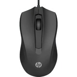 HP 100 Muis Zwart, 1600dpi