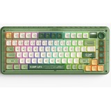 Iqunix ZX75 Camping Wireless Mechanical Keyboard, gaming toetsenbord Groen/oranje, US lay-out, IQUNIX Moonstone, RGB leds, 75%, Hot-swappable, Double-shot PBT, 2.4GHz | Bluetooth 5.1 | USB-C