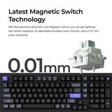 Keychron Q5 HE 8K Magnetic Switch Keyboard, toetsenbord Wit, US lay-out, Keychron Ultra-Fast Lime, RGB leds, 96%, OSA double-shot PBT, hot swap, Knob
