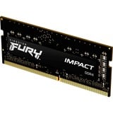 Kingston FURY Impact 32 GB DDR4-3200 (1x 32 GB) laptopgeheugen Zwart, KF432S20IB/32, SO-DIMM, XMP 2.0