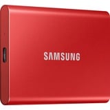 SAMSUNG Portable T7, 1 TB externe SSD Rood, MU-PC1T0R/WW, USB 3.2 Gen.2 (10 Gbps)