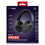 Trust GXT 491 Fayzo Draadloze  over-ear gaming headset Zwart, 2.4 GHz | Bluetooth