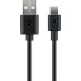 goobay USB-C 2.0 oplaad- en synchronisatiekabel Zwart, 2 meter