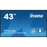 iiyama Prolite LH4375UHS-B1AG 42.5" 4K UHD monitor Zwart, HDMI, DisplayPort, RJ45 (LAN), Audio, USB, Android