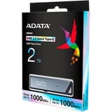 ADATA UE800 2.0 TB usb-stick Geborsteld aluminium, USB-C 3.2 (10 Gbit/s)