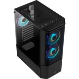 Aerocool Quantum v2 Tower-behuizing Zwart/grijs | USB-A 2.0 | 2x USB-A 3.2 (5 Gbit/s) | 2x Audio | Window-kit