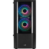 Aerocool Quantum v2 Tower-behuizing Zwart/grijs | USB-A 2.0 | 2x USB-A 3.2 (5 Gbit/s) | 2x Audio | Window-kit