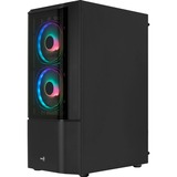 Aerocool Quantum v2 Tower-behuizing Zwart/grijs | USB-A 2.0 | 2x USB-A 3.2 (5 Gbit/s) | 2x Audio | Window-kit