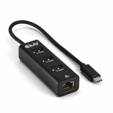 Club 3D USB‑C 3.2 Gen 1 naar 3x USB‑A + Ethernet dockingstation Zwart