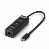 Club 3D USB‑C 3.2 Gen 1 naar 3x USB‑A + Ethernet dockingstation Zwart