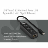 Club 3D USB‑C 3.2 Gen 1 naar 3x USB‑A + Ethernet dockingstation Zwart