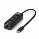Club 3D USB-C 5 Gbps naar 3 poorten USB Type-A-hub met Gigabit Ethernet adapter Zwart