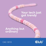 Club 3D USB-C Beaded Cable Pink, 2 meter kabel Roze