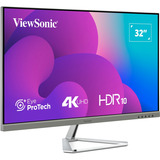 ViewSonic VX3276-4K-MHD-2 Frameless Entertainment Monitor 32" Zwart/zilver, 1x DisplayPort, 1x Mini DisplayPort