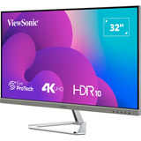 ViewSonic VX3276-4K-MHD-2 Frameless Entertainment Monitor 32" Zwart/zilver, 1x DisplayPort, 1x Mini DisplayPort