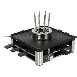WMF 3in1 Lumero Gourmet Station gourmetstel Roestvrij staal/zwart, Steengrill, raclette en fondue