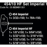 Wera 454/10 HF Set Imperial 1 Stiftsleutelset T-greep Hex-Plus Zwart/groen, met vasthoudfunctie, duims, 10-delig