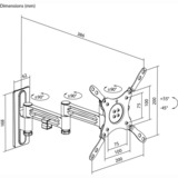goobay TV Wall Mount Caravan FULLMOTION (M), 13 to 43 inch wandmontage  Zilver