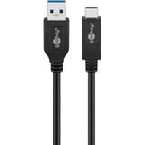 goobay USB-A naar USB-C 3.2 Gen 2 kabel Zwart, 0,5 meter