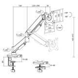 ACT Connectivity Monitorarm met gasveer tot 35 inch Zwart, ACT Essentials, Kantelen, Roteren, Zwenken