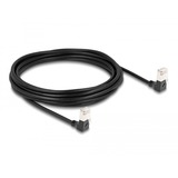 DeLOCK RJ45 Network Cable Cat.6A S/FTP Slim 90° downwards / downwards angled 5 m kabel Zwart